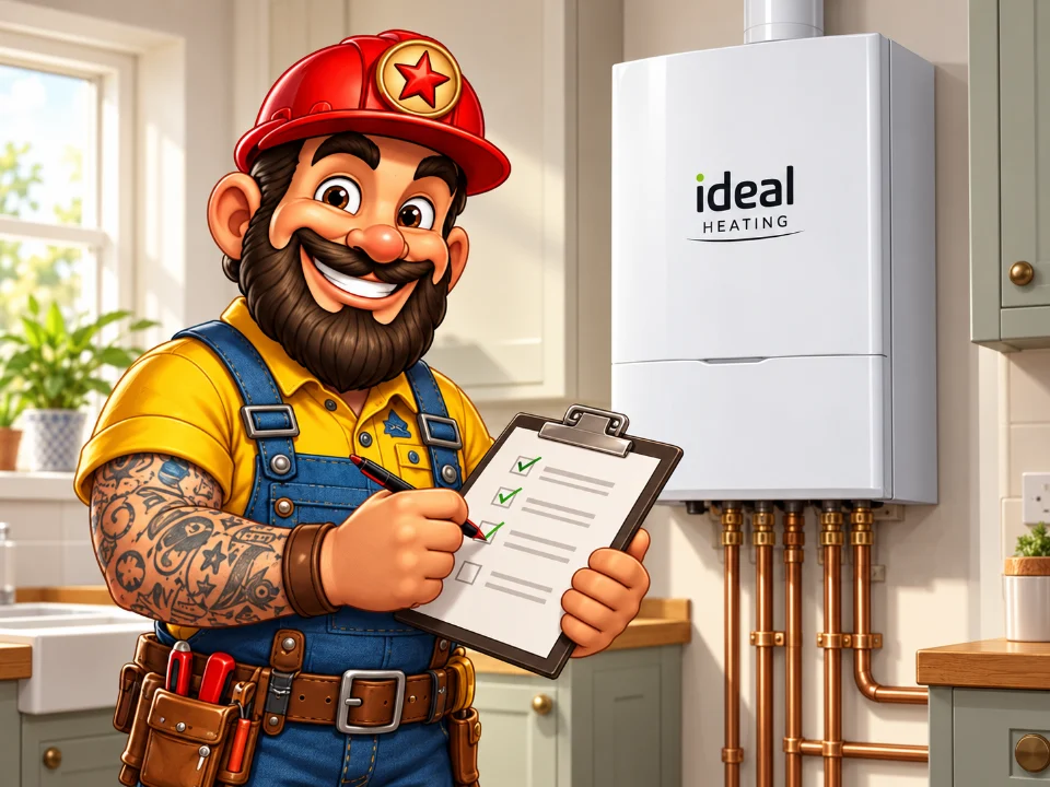 Joe beside a Ideal Heating boiler