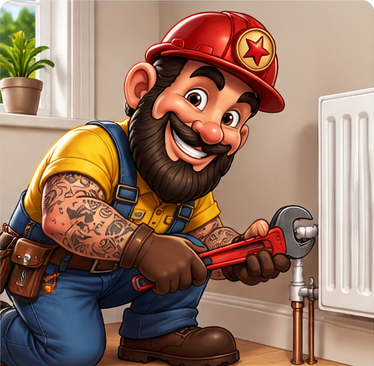 The Gas Man illustration for central heating & radiators