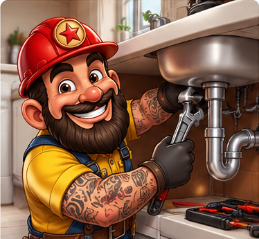 The Gas Man illustration for plumbing repairs