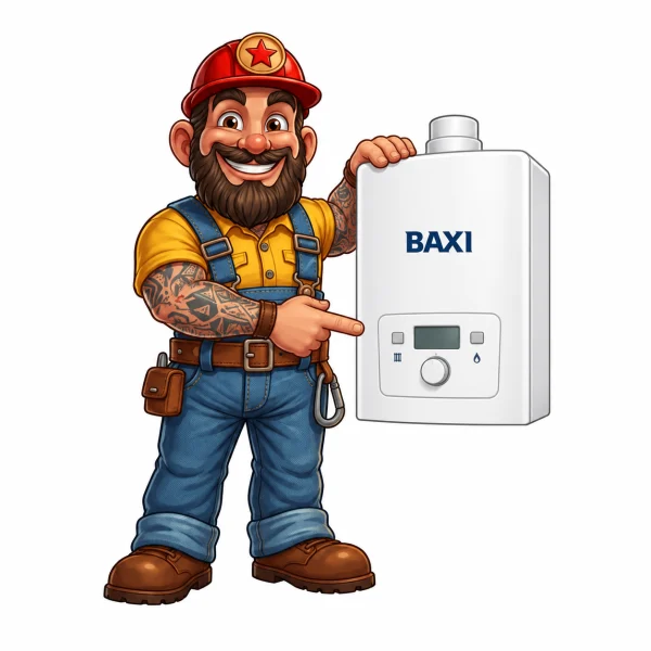 The Gas Man mascot illustrating baxi specialists
